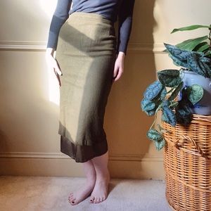 Olive Green Pencil Skirt